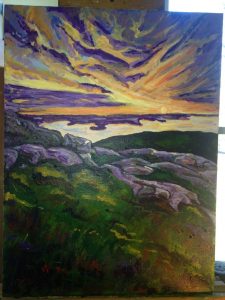 Maine painting in Acadia National Park